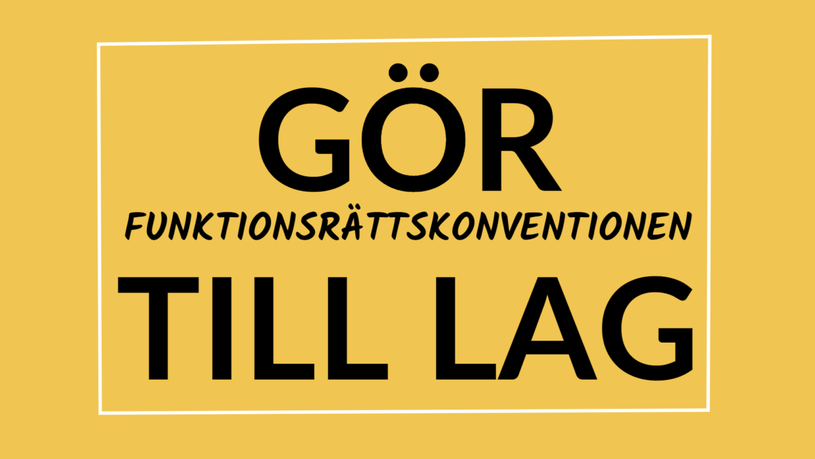 Gör funktionsrättskonventionen till lag!