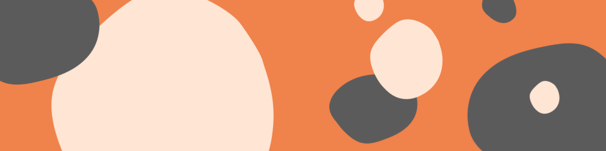 Abstrakta runda grå former mot orange bakgrund